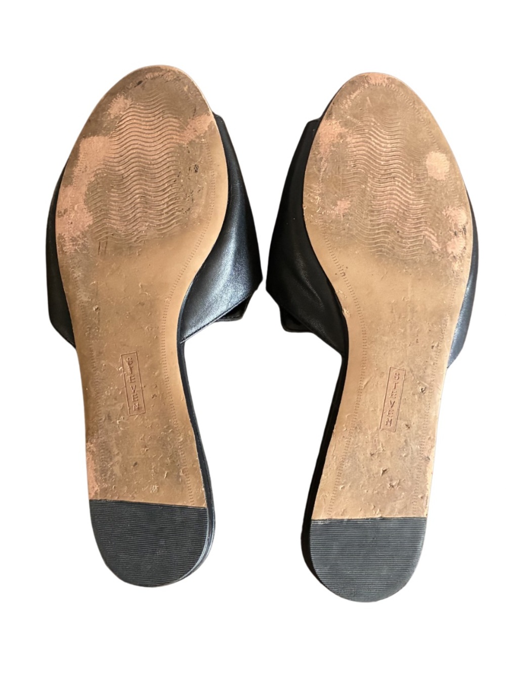 Steven by Steve Madden Sensai Leather
Slide Sandals Black Peep Toe Mule Size 9 - Picture 10 of 10